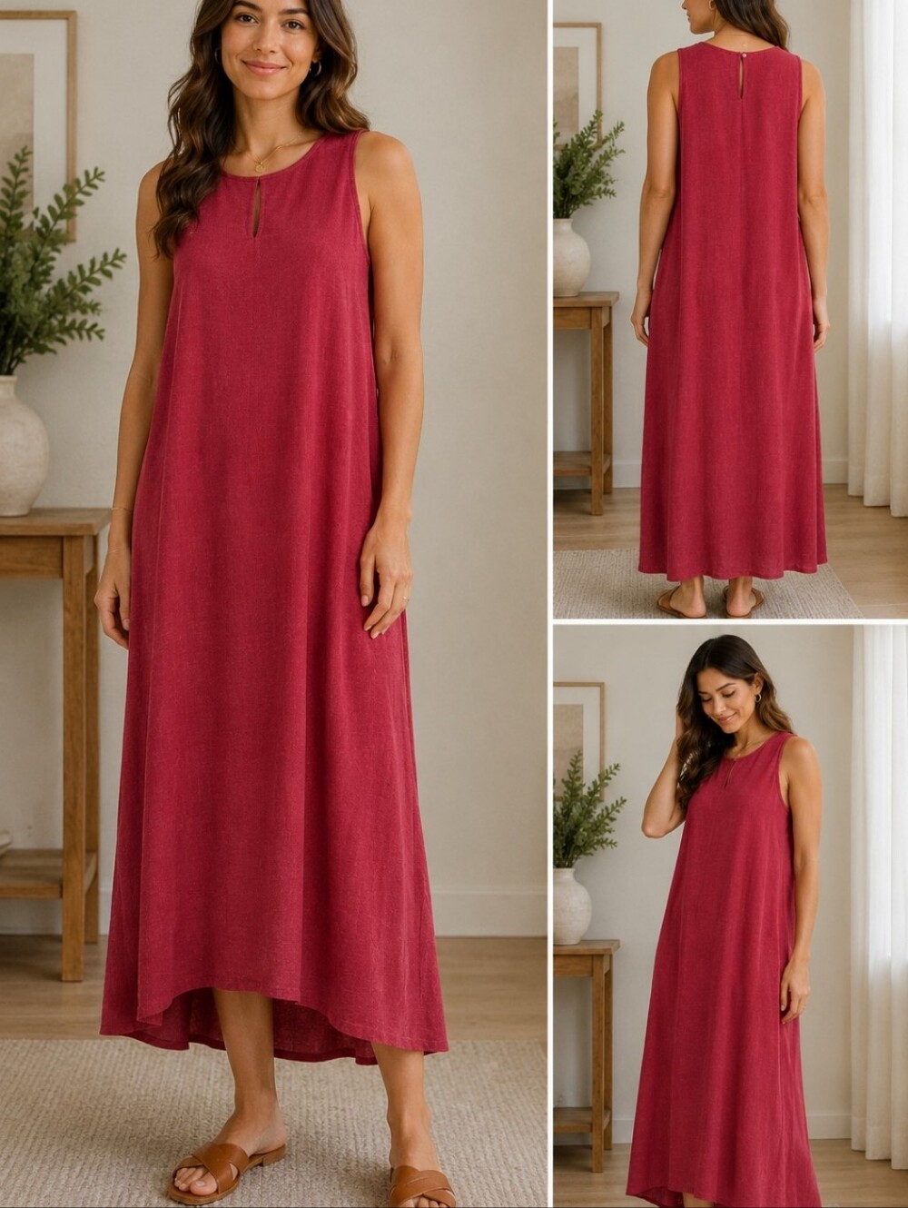 DKR & Company Sleeveless Midi/Maxi Dress – Raspberry